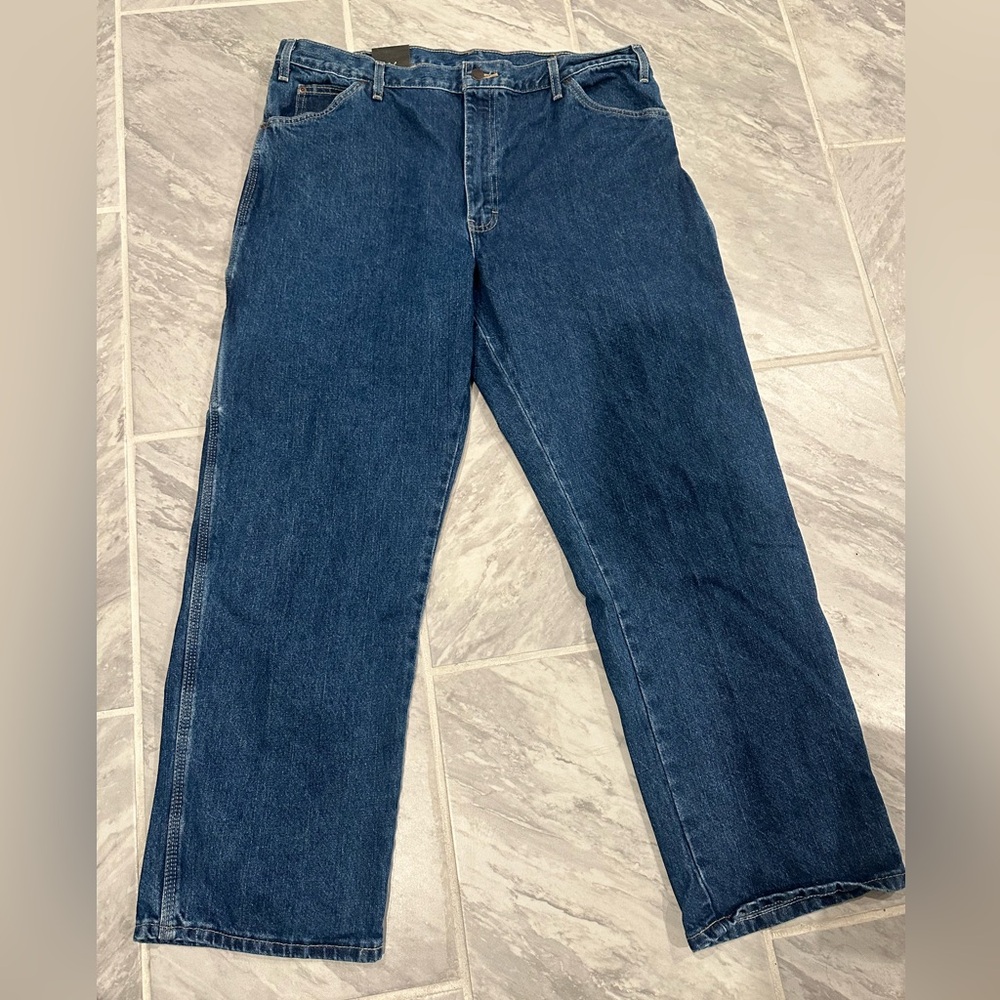 NWT Dickies Mens Blue Relaxed Fit Straight Leg Carpenter Jeans Size 40Wx30L